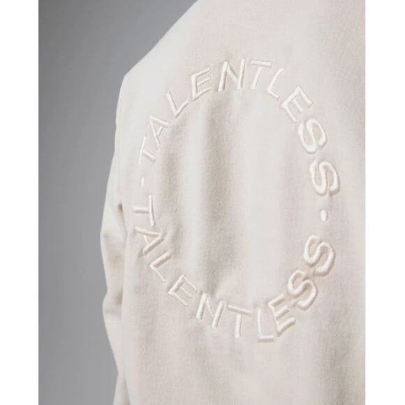 TALENTLESS - MENS HOODIE - CIRCLE LOGO EMBROIDERED (Bone) SIZE S NEW - Picture 4 of 7